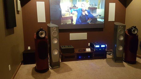 B&W 800 series setup. spend time listening to these 18k speakers!