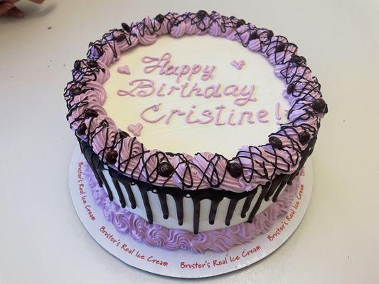 Customized ice cream birthday cake