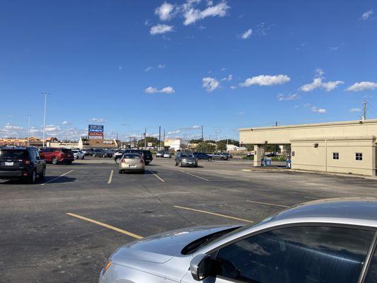 There is chase bank and other standalone buildings