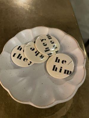 Pronoun pins