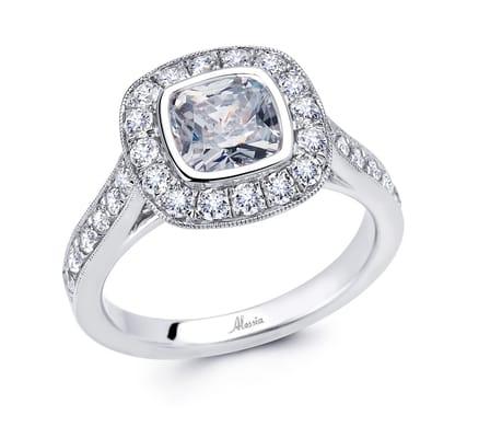 Bezel set engagement rings