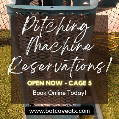 Reserve your pitching machines today at The Bat Cave!