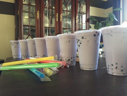 10 taro bubble tea, the other two is in my hands