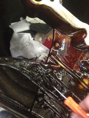 This engine failed due to massive sludge buildup ! Keep your oil clean, and service when oil turns to a dark brown color.