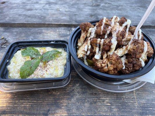 BabaGanoush and Fried Cauliflower bowl