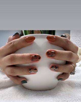 Gel manicure with art