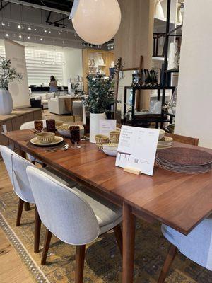 Nice display of a solid wood dining collection