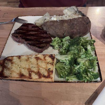 Sirloin Baked potato Broccoli