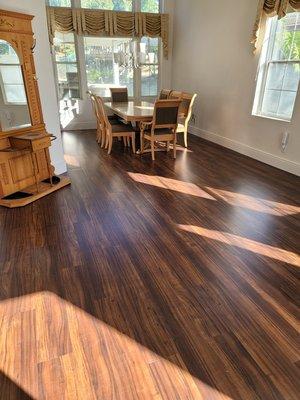 Walnut wood floor installation