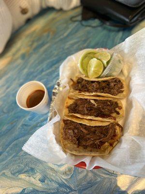 Birria and Steak Queso Tacos with Consume