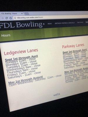 We were looking up hours for the bowling alley and this is what was posted on their website. Super helpful