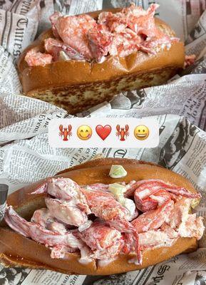 Maine Lobster Rolls. (･‿･) Delicious cold chunks of tender lobster meat nestled in a warm soft roll.#DJ'sClamShack-St. Augustine