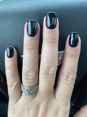 Black acrylic nails done by Nina!