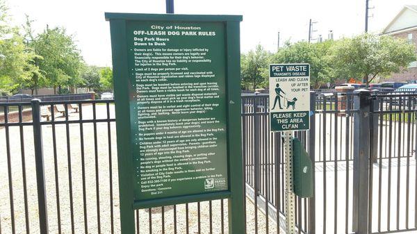 Dog park rules