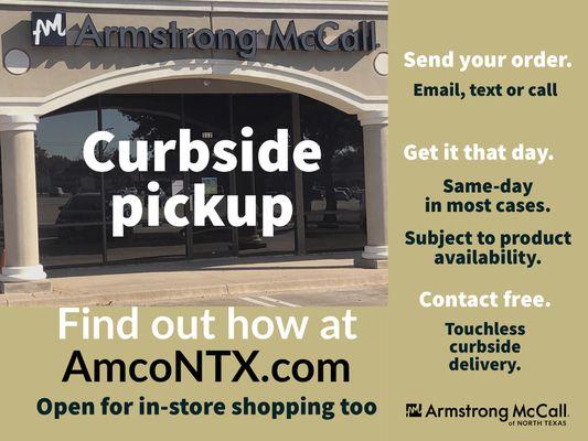 Visit AmcoNTX.com to learn about curbside pickup