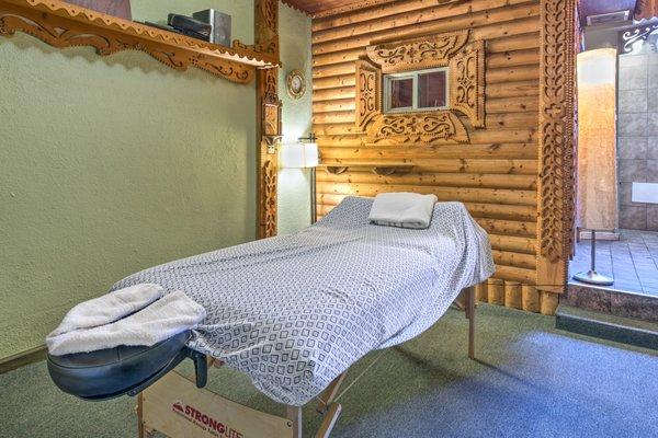 One of Two Treatment rooms at Izba Spa Denver.