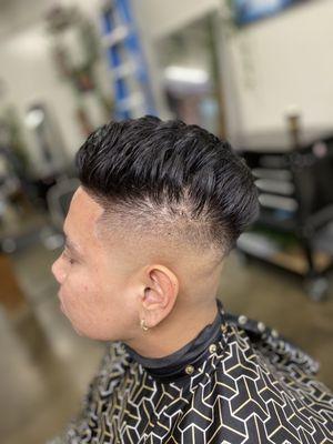 Blow out with a high skin fade