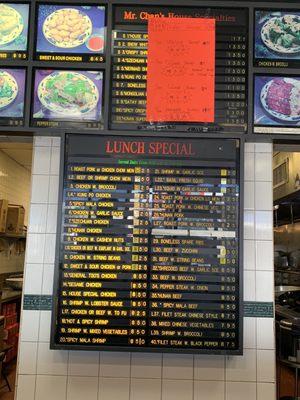 Lunch Special Menu