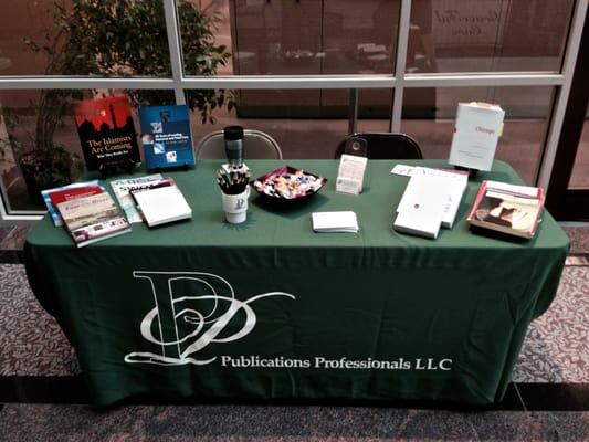 Pubs Pros table set up for Job Expo at the Fairfax County Government Center.