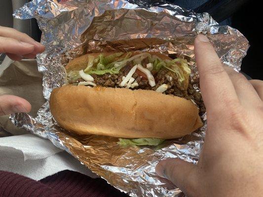 Huge carne asada torta