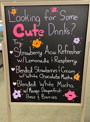 Starbucks Barbie Menu