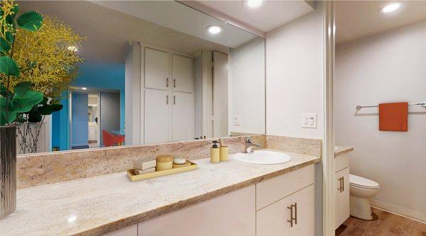 Main bathroom of 2 bedroom, 2 bathroom apartment at Casa Granada Apartment Homes