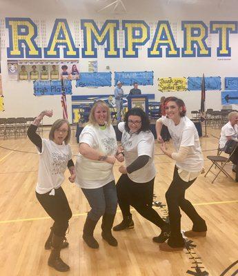 Our SUPER team volunteering at Rampart High School's Bald 4 Bucks fundraiser supporting Leukemia & Lymphoma research!!