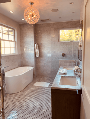 Hollywood Hills complete restoration and 2nd floor addition - hillside Master Bathroom