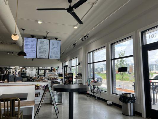 Menu board and service counter