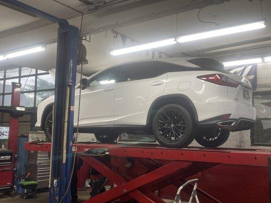 Oil change and wheel alignment on my lexus