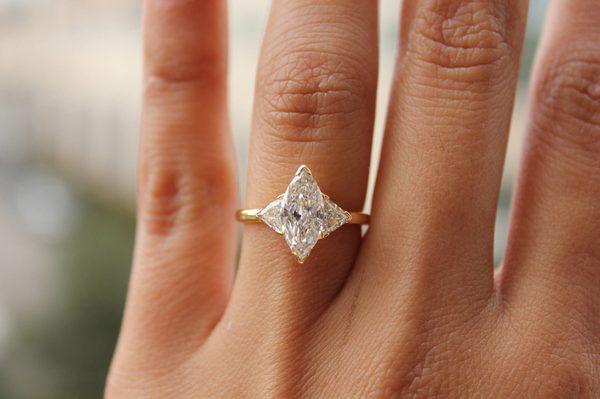 Three stone marquise diamond ring.