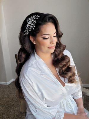 Glam waves wedding hair