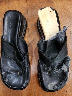 Shoe repair before and after