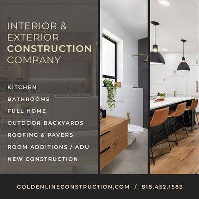 GoldenLine Construction - Specializing in interior and exterior construction jobs!