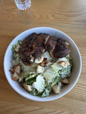 Caesar salad with blackened chicken