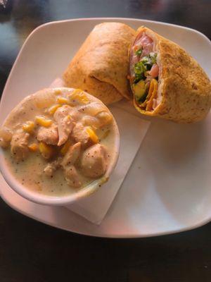 California Wrap and Corn Chowder