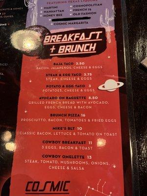 Brunch menu!