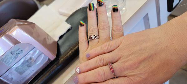 Susie and Lisa artwork on point thank you bella nails!!