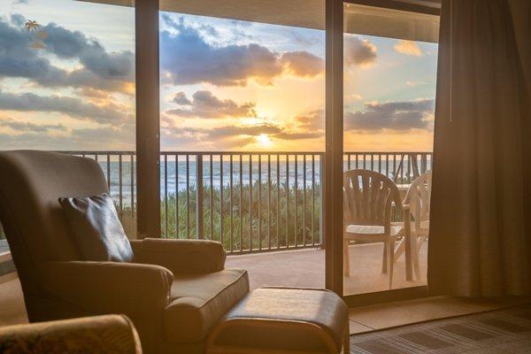 Enjoy beautiful sunrises over the ocean right from your condo!