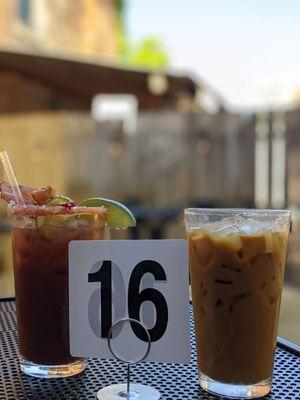 Bloody Mary + dirty chia latte