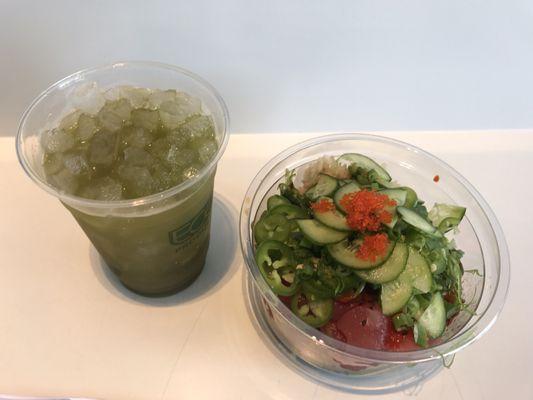 Three way poke & a mint limeade: