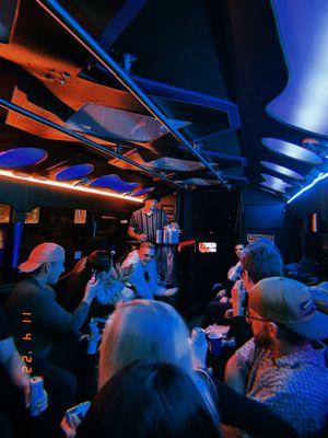 Fun in the party bus on the way to a concert at the shoreline!