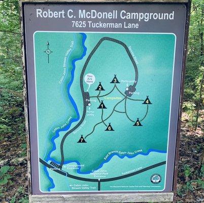 Simplified map of the camp site.