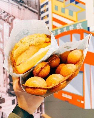 Pineapple Butter Bun and Classic Egg Waffle.