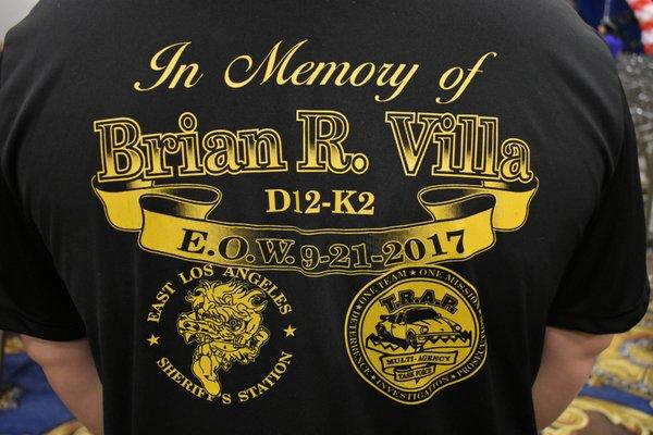 Det. Brian R. Villa B2V 2019 Memorial Shirt