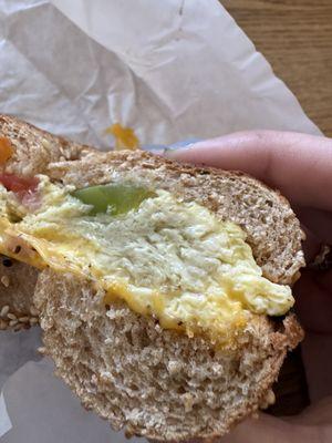 Egg omelette bagel