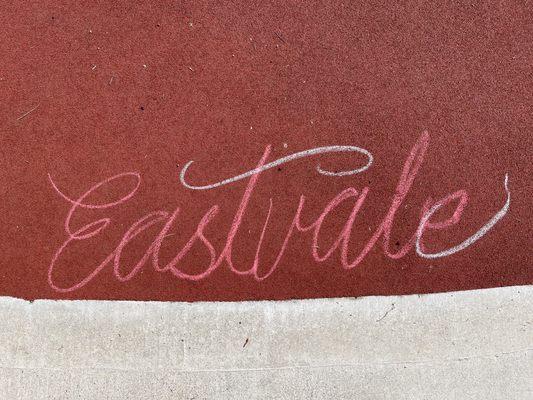 Eastvale written on the ground.