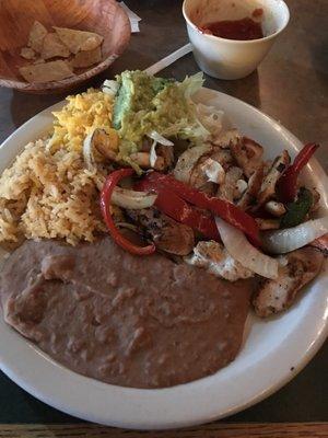 Chicken fajita plate