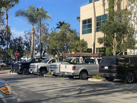 Contractors allowed to park near entrance