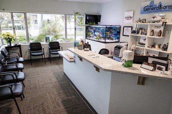 Generations Cosmetic and Family Dentistry Front Desk & Waiting Area